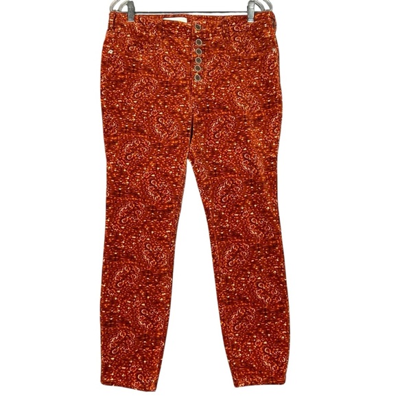 Anthropologie Pilcro High Rise Button-Fly Skinny Corduroy Chic Retro Pants - 32* - Picture 1 of 11